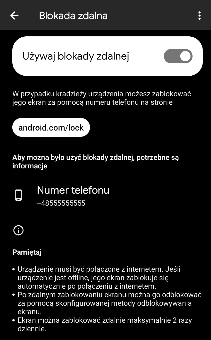 Blokada zdalna (Android)